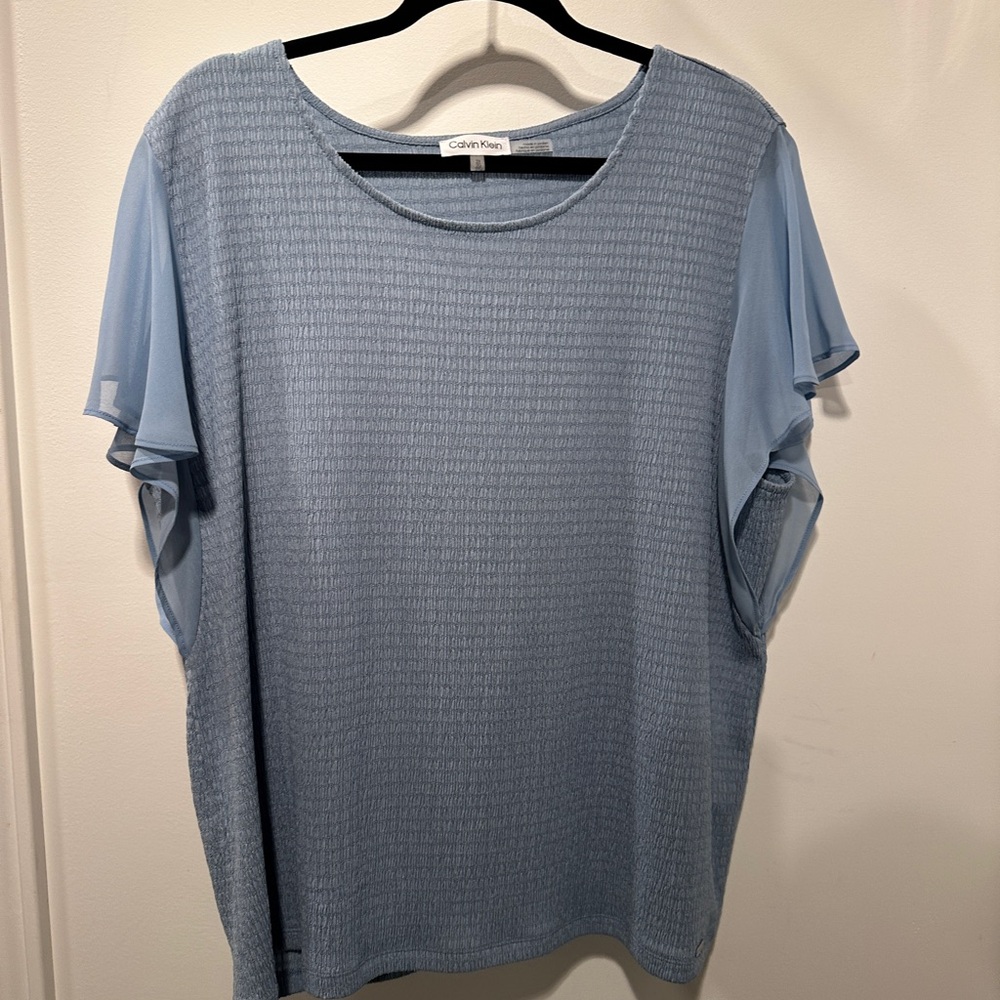 NWOT Calvin Klein Light Blue Women's Blouse 2X